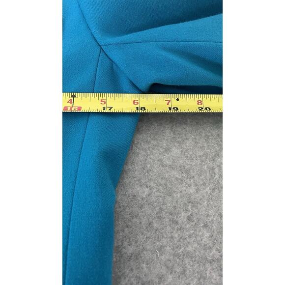 Womens Sz 6 Blazer Jacket 100% Wool Teal Grannycore Boho Work Professional Prep - Picture 11 of 12
